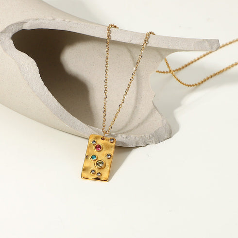Halsband med Färgglad zirkon